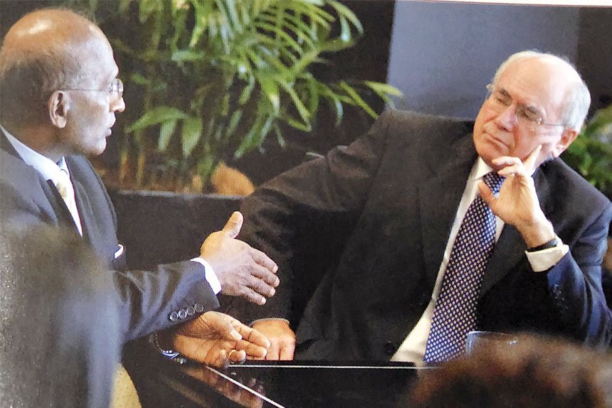 Maha Sinnathamby with John Howard
