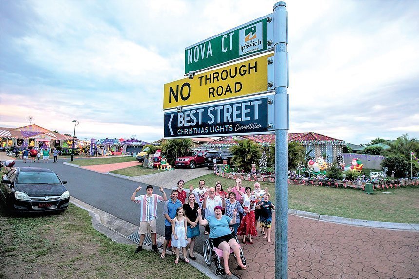 WINNERS: Nova Court in Flinders View makes sure they feature in the Ipswich Christmas Lights Competition