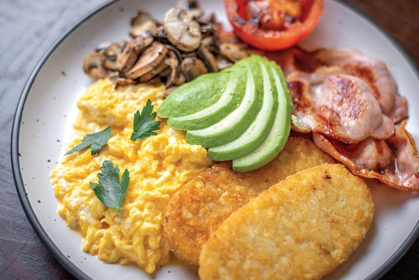 PETE’S BIG BREKKIE: It’s never complete without a crispy hash brown,