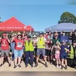 JOB WELL DONE: The big rubbish collection team at Redbank did a great job in their area. They were helped by Mayor Harding and State Member Lance McCallum.