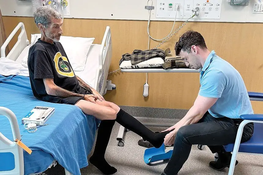 WELCOME TREATMENT: Ian Clements receives specialist care at the new MAPU centre.