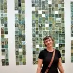 Artist Jane Du Rand in front of one of her installations