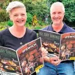 LOOKS GOOD: The new owner of Soul Nook Collective, Pauline Bussain and Jason Hannay from Imbibis Craft Distillery gave a thumbs up to the 2023 Ipswich Visitor’s Guide.
