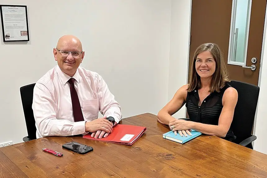 MAKING IT HAPPEN: Federal Blair MP, Shayne Neumann meets with Darling Downs and West Moreton Health’s Lucille Chalmers for an update on the rollout of the Ipswich Urgent Care Clinic