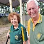 RUBBISH WARRIORS: Andy Brodersen is joined part way on his morning rubbish collection walks by his wife Aase.