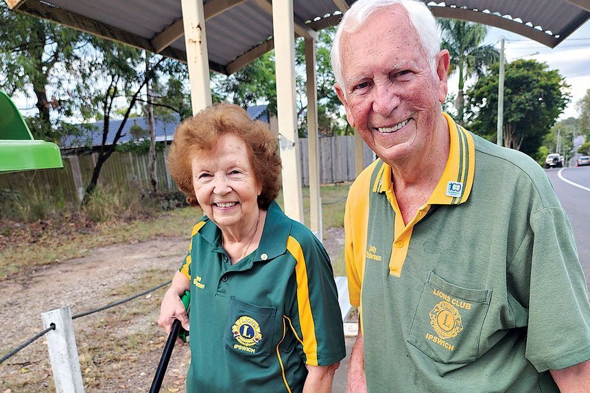 RUBBISH WARRIORS: Andy Brodersen is joined part way on his morning rubbish collection walks by his wife Aase.