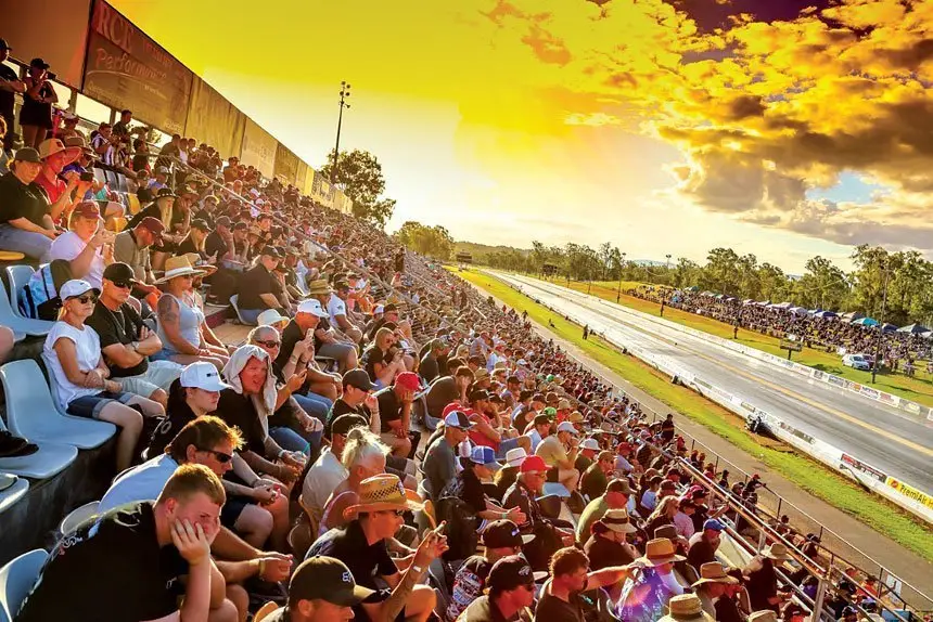 FANS RUSH IN: They came in their thousands to catch the Street Outlaws.