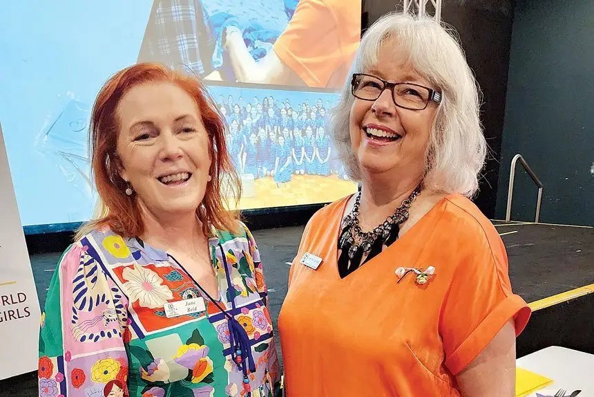 Zonta’s Jane Reid and special guest for the breakfast Pam Van de Hoef. 