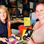 ANOTHER SALE: Lifeline business manager, Cheryl Shaw, with happy bookfest shopper, Ellie Jade from Mt Marrow.