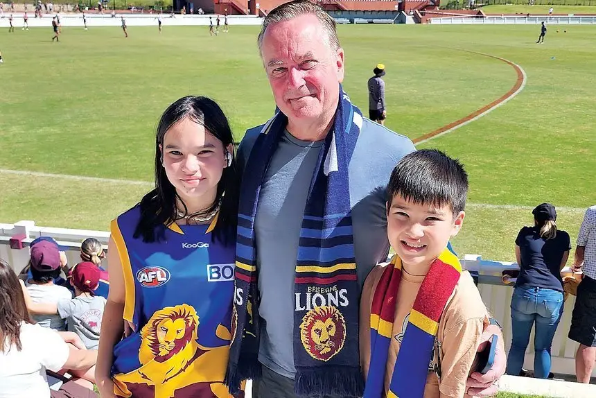 Emma, Wesley and David James
who were visiting the area from Dubai.