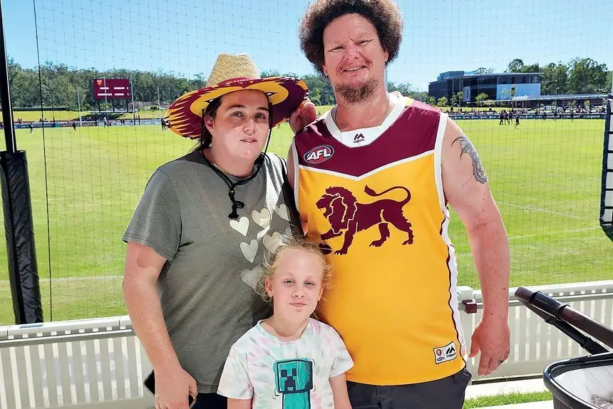 Amanda, Hayley and Chris Tolliday from Springwood. 