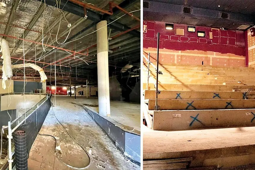 CINEMA FIT-OUT: Teams of workers are hurrying to finish the Hoyts Cinema fit-out as local businesses complain about the excessive noise of the project