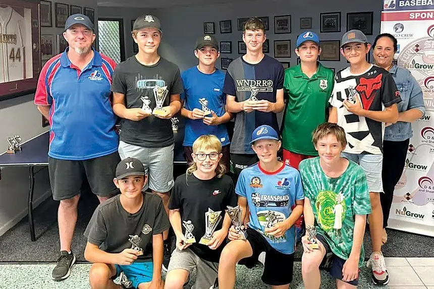 WELL DONE: Trophy winners at the Musketeers Baseball presentation.