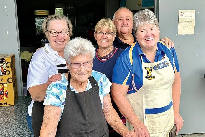 For 51 years straight Rita Langer (front) has been on the canteen shift with the volunteers at Norths Tigers Juniors.