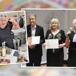 Janet Findlay (LEFT) and other winners at the regional finals.