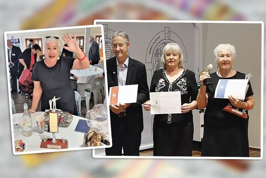 Janet Findlay (LEFT) and other winners at the regional finals.