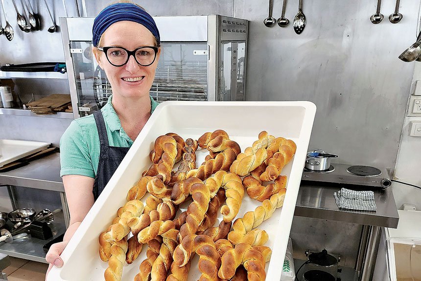 GONE: Stacey Gleeson was all smiles when she opened her Prezel Shop at the top of the mall, now she is closed.