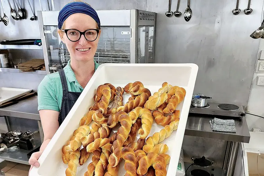 GONE: Stacey Gleeson was all smiles when she opened her Prezel Shop at the top of the mall, now she is closed.