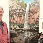 Artist Chris Sullivan and Gallery owner Astrid La Fleur