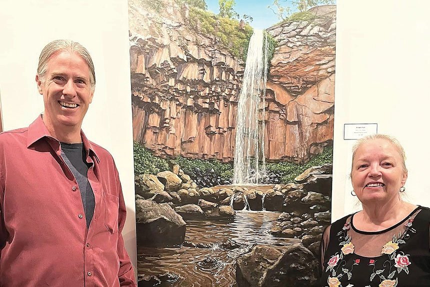 Artist Chris Sullivan and Gallery owner Astrid La Fleur