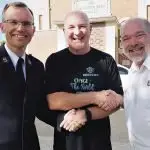 WELCOME FUNDS: Ipswich Salvation Army leaders Major Leith Greenaway and Lt Ashley Biermann with iNcommunity’s Norm McGillivray were “more than grateful” when donations of $37,700 landed in their bank accounts this week. The money came from the dispersal of a community fund set up more than a decade ago by former mayor Paul Pisasale.