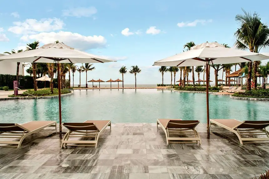 RELAX AND ENJOY: The main Angsana pool almost meets the ocean.