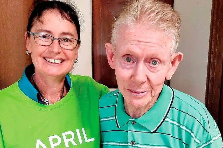 STAYING SAFE: Carinity Home Care client Brian Hollingsworth and Kylie Deacon did a falls prevention program.