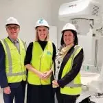 ON TRACK: West Moreton Health Chair, Michael Willis, Minister for Health, Shannon Fentiman and West Moreton Health CEO, Hannah Bloch, inspect the Ripley Satellite Hospital. x-ray room.