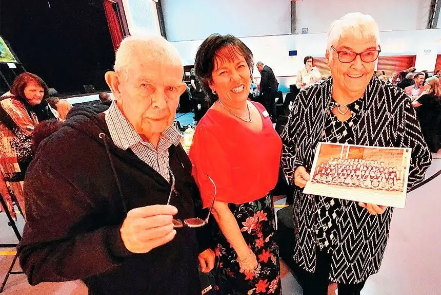 Alan and Faye Brims first met in 1952 as students at St Mary’s. They  showed current principal Paula Goodwin the class photo to prove it. They have been married for 56 years.