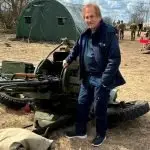 ARMY HELP: Ukranian soldiers injured during the war provided transport for Martin during his two month stay.