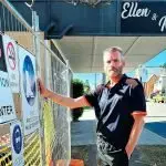 DISBELIEF: Peter Tate still can’t believe a car could crash through the side of his cafe.