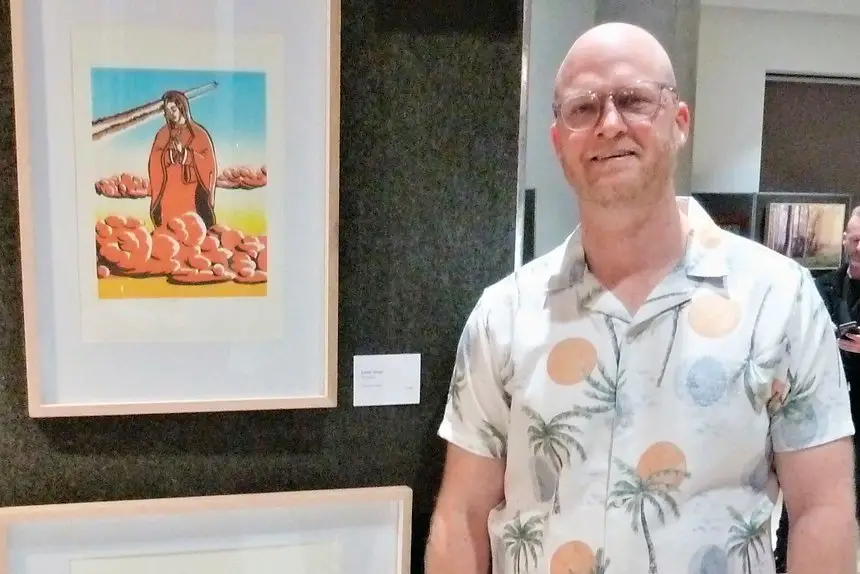 FIRST PLACE: Winner in Printmaking, David Turner with ‘Defunct’