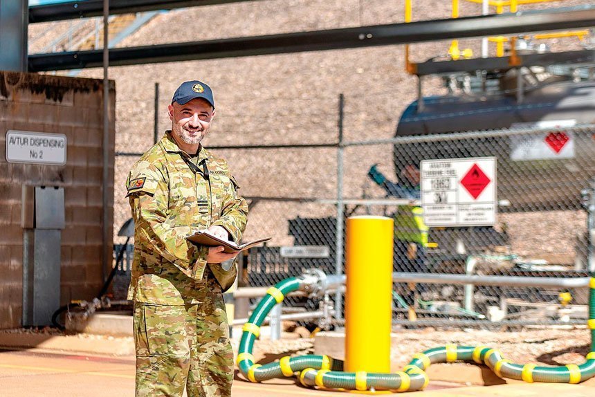 HARD STUDY: Flight Lieutenant Joshua Fuad from 17 Squadron, RAAF Base Tindal, Northern Territory.