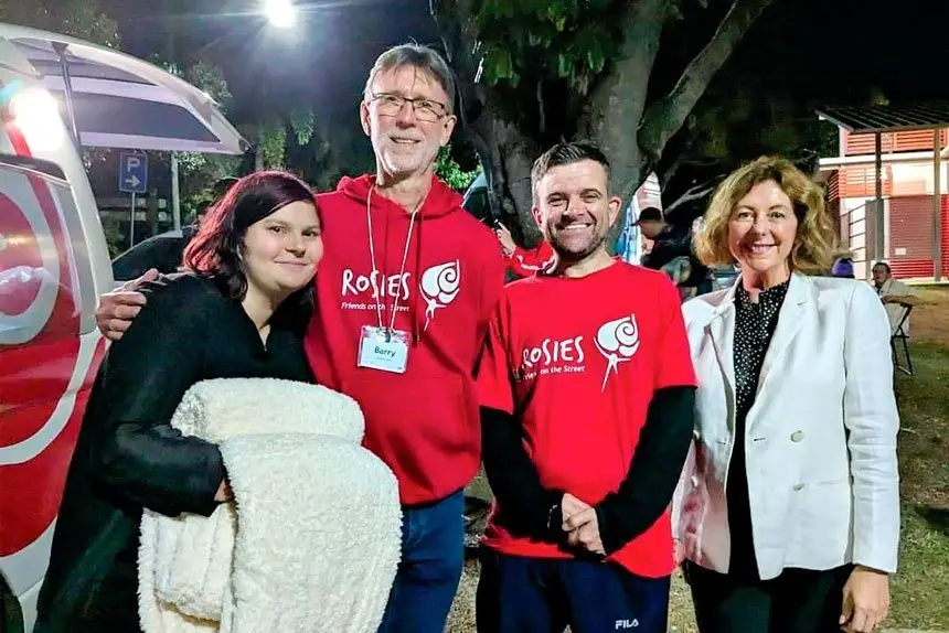 HELPING HAND: Ipswich MP Jennifer Howard (right) with Rosies Volunteers.