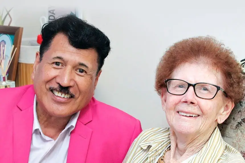 I’M LISTENING: Carinity Colthup Manor aged care chaplain Jack Teepa with resident Leila Turner.