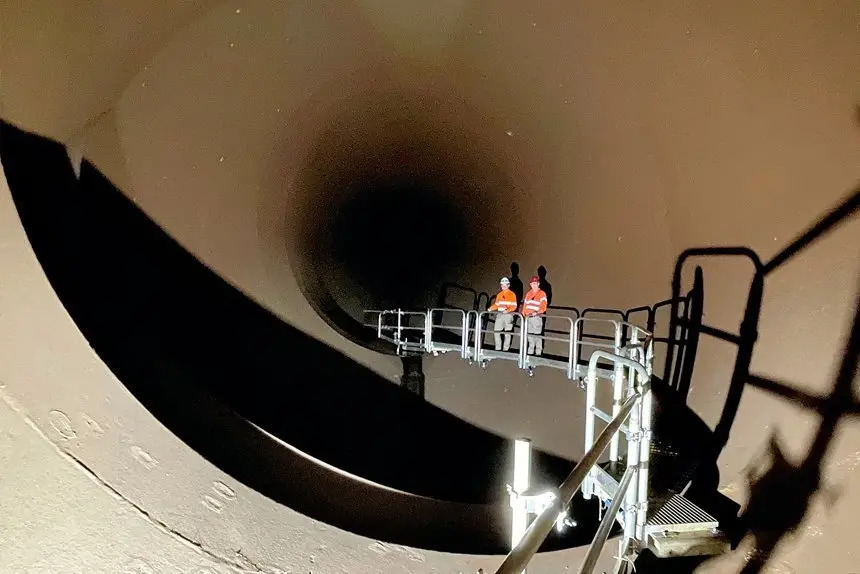 INSIDE VIEW: The rarely seen view of the massive tunnels under Wivenhoe Dam.