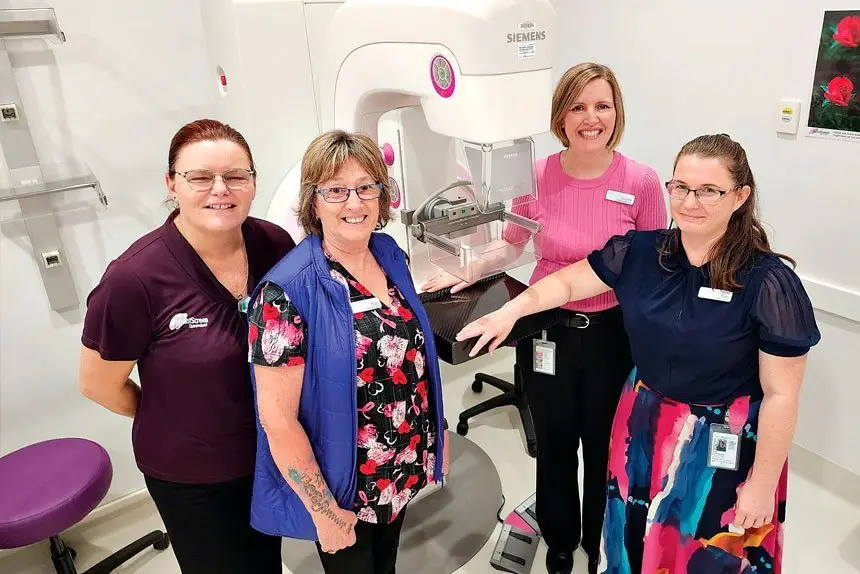 READY TO SCREEN: Yamanto’s breast screen admin and radiology team, Barbara O’Carroll, Deb Christensen, Louise Doherty and Amy Dennison in the new clinic.