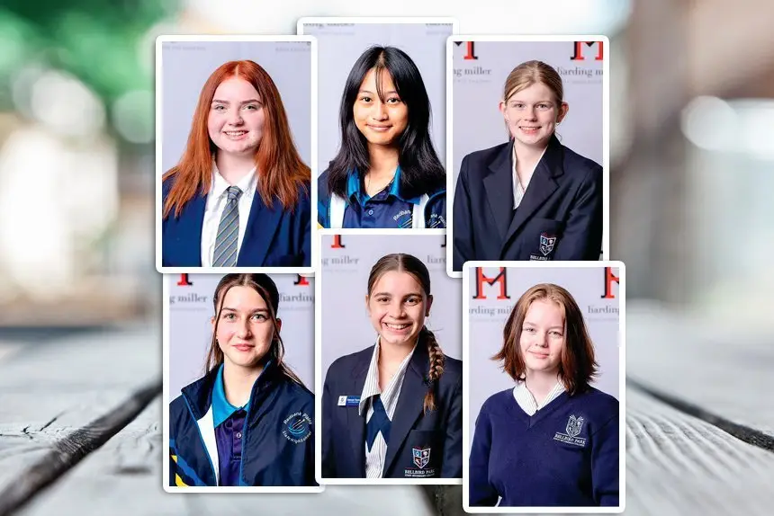 Top Row: (Left) Alicia Barling, (Middle) Erica Manalo, (Right) Hannah Payne, Bottom Row: (Left) Amanda Oliphant, (Middle) Frances Tyson, (Right) Trinity Mulheron