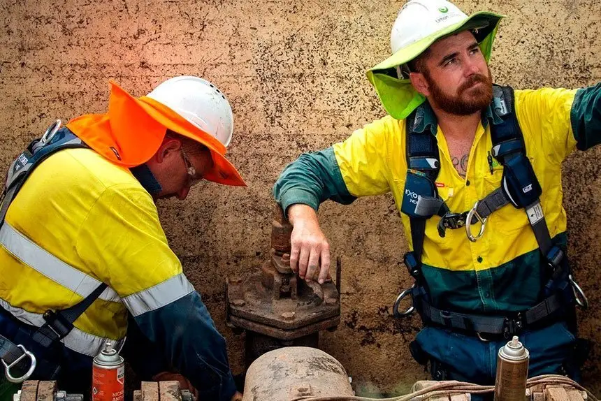 MAINTENANCE: Urban Utilities staff working on old pipes in Ipswich last year.