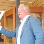 ALL SILENT: Leading Southeast Queensland auctioneer, Richard Keeley, finishes another auction with a sale.