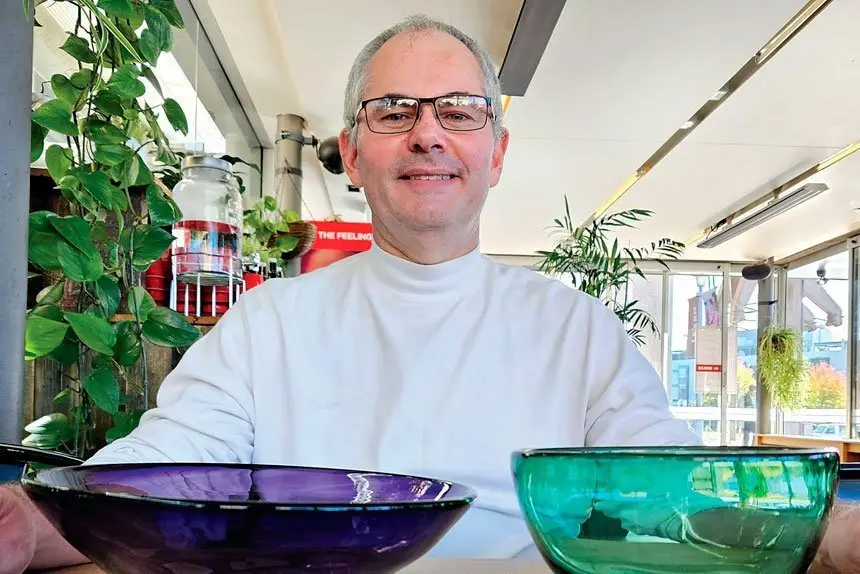 ON SHOW AND SALE: Mark George will have his glassworks at the Off The Wall Exhibition.