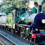 PUFFING BILLY: A rare run for one of the historic steam engines housed at the Workshops.