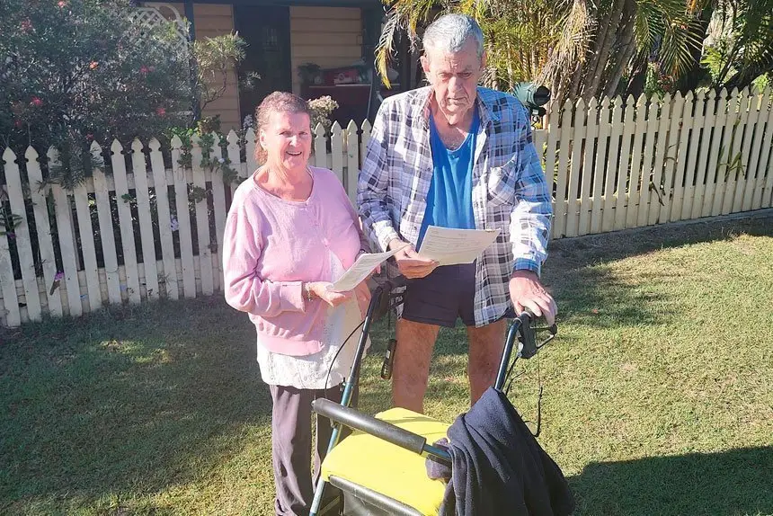 TAKING A RISK: Goodna’s Sandra and Russell Pope had no choice but to cancel their flood insurance.