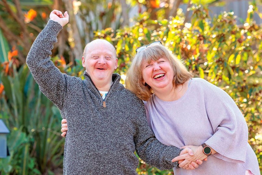 THANKS: Ukranian refugee Victor celebrates with his sister after eye surgery at Mater Hospital. Victor now lives at Goodna with Zoya and her family.