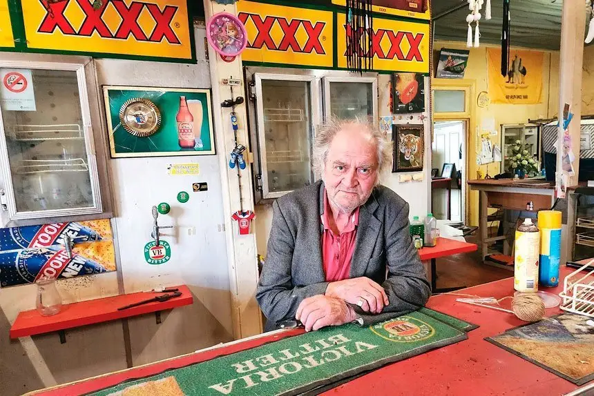 PUB WITH NO BEER: An empty bar and a derelict property leaves Commercial Hotel owner, Norm Solomon with few options.