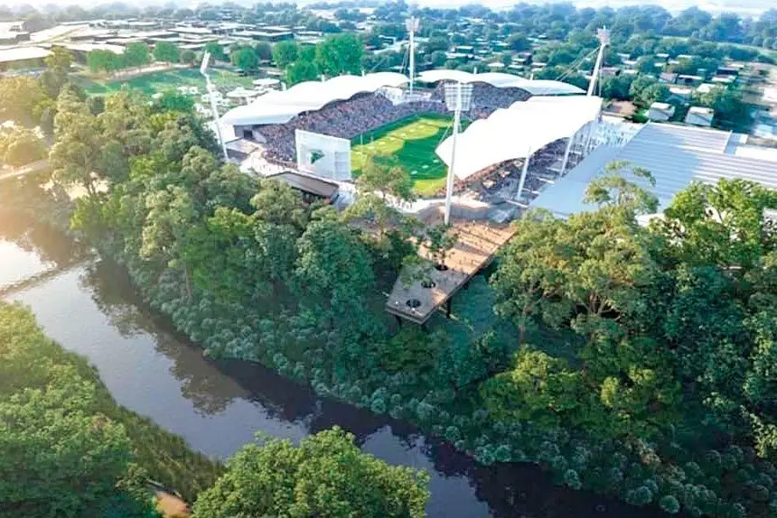 THE VISION: An artist’s impression of what an upgraded stadium would look like.