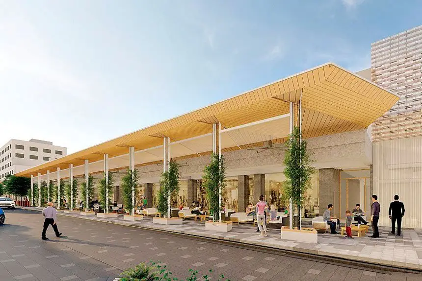 CBD ROLLERCOASTER: Council has ticked the box with its new offices and libraries, but cost blowouts and empty shops are overshadowing the successes. This was an early artist’s impression.