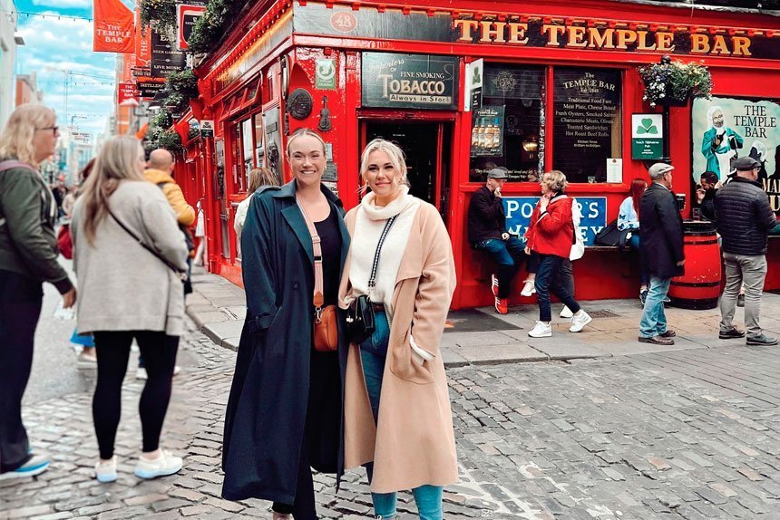 CHEERS TO THE IRISH: Don’t let smiles fool you, Maddie and I don’t like Guiness, but we do like the Irish