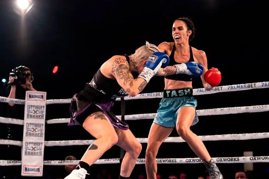 FIRST UP WIN: Tash Kurene cleaned up her opponent on the Gold Coast in his first professional fight.
