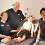 GETTING READY: (l.tor.) Assistant Director Nursing, Rebecca Helland, Nurse Unit Manager James Want and Clinical Director Dr Meech Freeman.